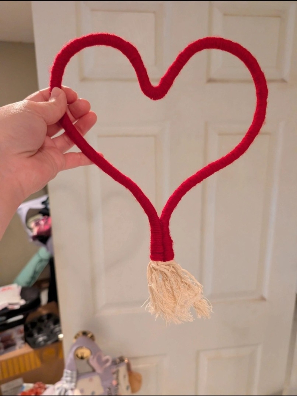 Red Heart-Shaped Rope Ornament - Picture 8 of 10